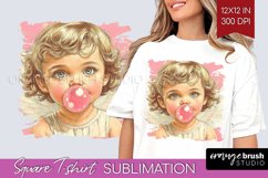 Valentine Angel Square Tshirt Background - Cupid PNG Product Image 1