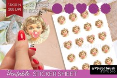 Valentine Angel Round Sticker - Cupid Printable Sticker Product Image 1