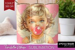 Valentine Angel Tumbler Wrap - Cupid Tumbler PNG Sublimation Product Image 1