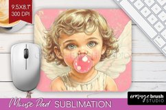 Valentine Angel Mouse Pad Sublimation - Cupid Mousepad PNG Product Image 1