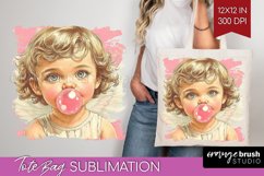 Valentine Angel Tote Bag - Cupid Tote Bag PNG Sublimation Product Image 1