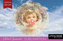 Valentine Angel Wind Spinner Sublimation PNG - Cupid Round Product Image 1