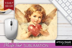 Valentine Angel Mouse Pad Sublimation - Cupid Mousepad PNG Product Image 1