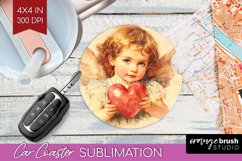 Valentine Angel Car Coaster - Cupid Coaster PNG Sublimation Product Image 1
