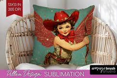 Valentine Angel Pillow Sublimation - Cupid Pillow Cover PNG Product Image 1