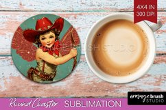 Valentine Angel Round Coaster - Cupid Coaster PNG Product Image 1