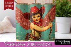 Valentine Angel Tumbler Wrap - Cupid Tumbler PNG Sublimation Product Image 1
