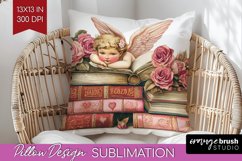 Valentine Angel Pillow Sublimation - Cupid Pillow Cover PNG Product Image 1