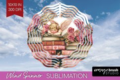 Valentine Angel Wind Spinner Sublimation PNG - Cupid Round Product Image 1