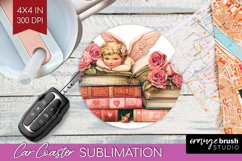 Valentine Angel Car Coaster - Cupid Coaster PNG Sublimation Product Image 1
