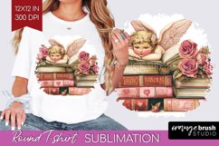 Valentine Angel Round Tshirt Background - Cupid PNG Product Image 1