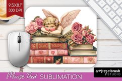 Valentine Angel Mouse Pad Sublimation - Cupid Mousepad PNG Product Image 1