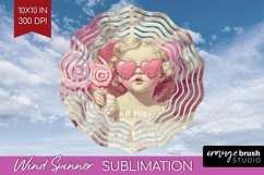 Valentine Angel Wind Spinner Sublimation PNG - Cupid Round Product Image 1