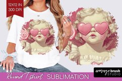 Valentine Angel Round Tshirt Background - Cupid PNG Product Image 1