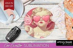 Valentine Angel Car Coaster - Cupid Coaster PNG Sublimation Product Image 1