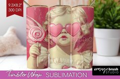 Valentine Angel Tumbler Wrap - Cupid Tumbler PNG Sublimation Product Image 1