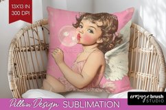 Valentine Angel Pillow Sublimation - Cupid Pillow Cover PNG Product Image 1