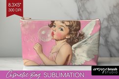 Valentine Angel Cosmetic Bag - Cupid Makeup Bag PNG Product Image 1