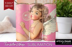 Valentine Angel Tumbler Wrap - Cupid Tumbler PNG Sublimation Product Image 1