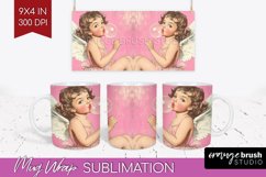 Valentine Angel Mug Wrap - Cupid Mug PNG Sublimation Product Image 1