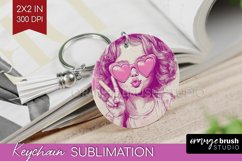 Valentine Angel Keychain PNG - Cupid Keychain Sublimation Product Image 1