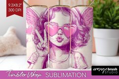 Valentine Angel Tumbler Wrap - Cupid Tumbler PNG Sublimation Product Image 1