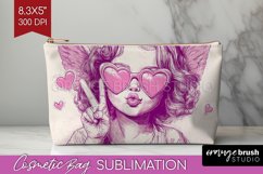 Valentine Angel Cosmetic Bag - Cupid Makeup Bag PNG Product Image 1