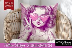 Valentine Angel Pillow Sublimation - Cupid Pillow Cover PNG Product Image 1