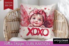 Valentine Angel Pillow Sublimation - Cupid Pillow Cover PNG Product Image 1