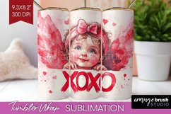 Valentine Angel Tumbler Wrap - Cupid Tumbler PNG Sublimation Product Image 1