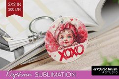 Valentine Angel Keychain PNG - Cupid Keychain Sublimation Product Image 1