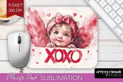 Valentine Angel Mouse Pad Sublimation - Cupid Mousepad PNG Product Image 1
