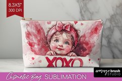 Valentine Angel Cosmetic Bag - Cupid Makeup Bag PNG Product Image 1