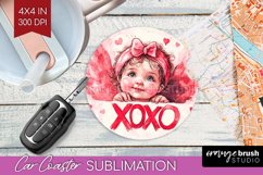 Valentine Angel Car Coaster - Cupid Coaster PNG Sublimation Product Image 1