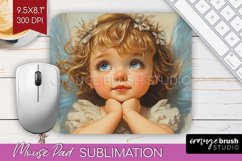 Valentine Angel Mouse Pad Sublimation - Cupid Mousepad PNG Product Image 1