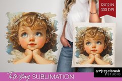 Valentine Angel Tote Bag - Cupid Tote Bag PNG Sublimation Product Image 1