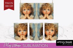 Valentine Angel Mug Wrap - Cupid Mug PNG Sublimation Product Image 1