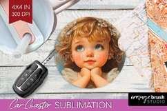 Valentine Angel Car Coaster - Cupid Coaster PNG Sublimation Product Image 1
