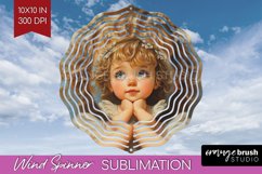 Valentine Angel Wind Spinner Sublimation PNG - Cupid Round Product Image 1