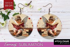 Valentine Angel Round Earrings - Cupid PNG Sublimation Product Image 1