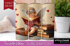 Valentine Angel Tumbler Wrap - Cupid Tumbler PNG Sublimation Product Image 1