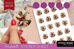 Valentine Angel Round Sticker - Cupid Printable Sticker Product Image 1