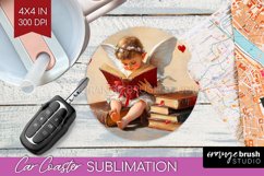 Valentine Angel Car Coaster - Cupid Coaster PNG Sublimation Product Image 1