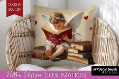 Valentine Angel Pillow Sublimation - Cupid Pillow Cover PNG Product Image 1