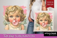 Valentine Angel Tote Bag - Cupid Tote Bag PNG Sublimation Product Image 1