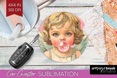 Valentine Angel Car Coaster - Cupid Coaster PNG Sublimation Product Image 1