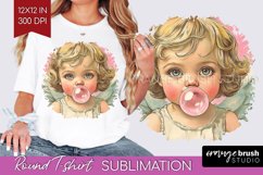 Valentine Angel Round Tshirt Background - Cupid PNG Product Image 1