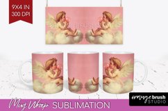 Valentine Angel Mug Wrap - Cupid Mug PNG Sublimation Product Image 1