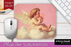 Valentine Angel Mouse Pad Sublimation - Cupid Mousepad PNG Product Image 1