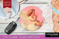 Valentine Angel Car Coaster - Cupid Coaster PNG Sublimation Product Image 1